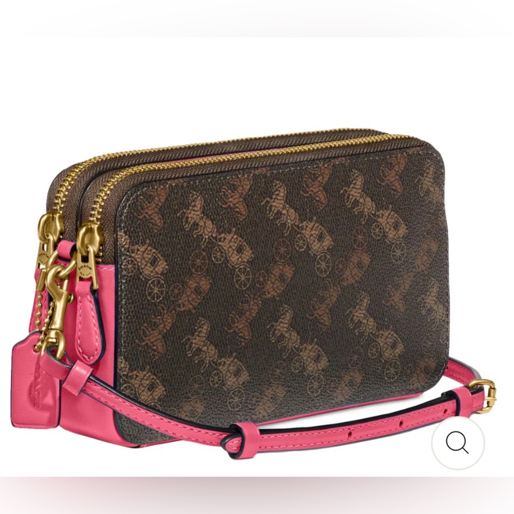 Coach Xbody Horse & Carriage Print Bag can be worn 2 ways L:7.5" W:1.75" H:4"